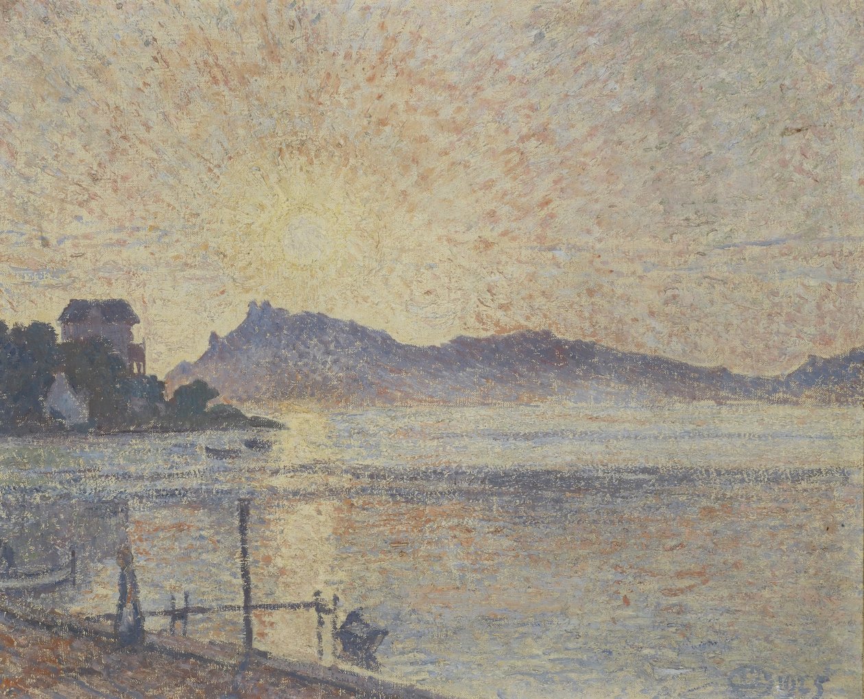 La Pointe de Cougoussa, Sonnenuntergang, 1925 von Lucien Pissarro