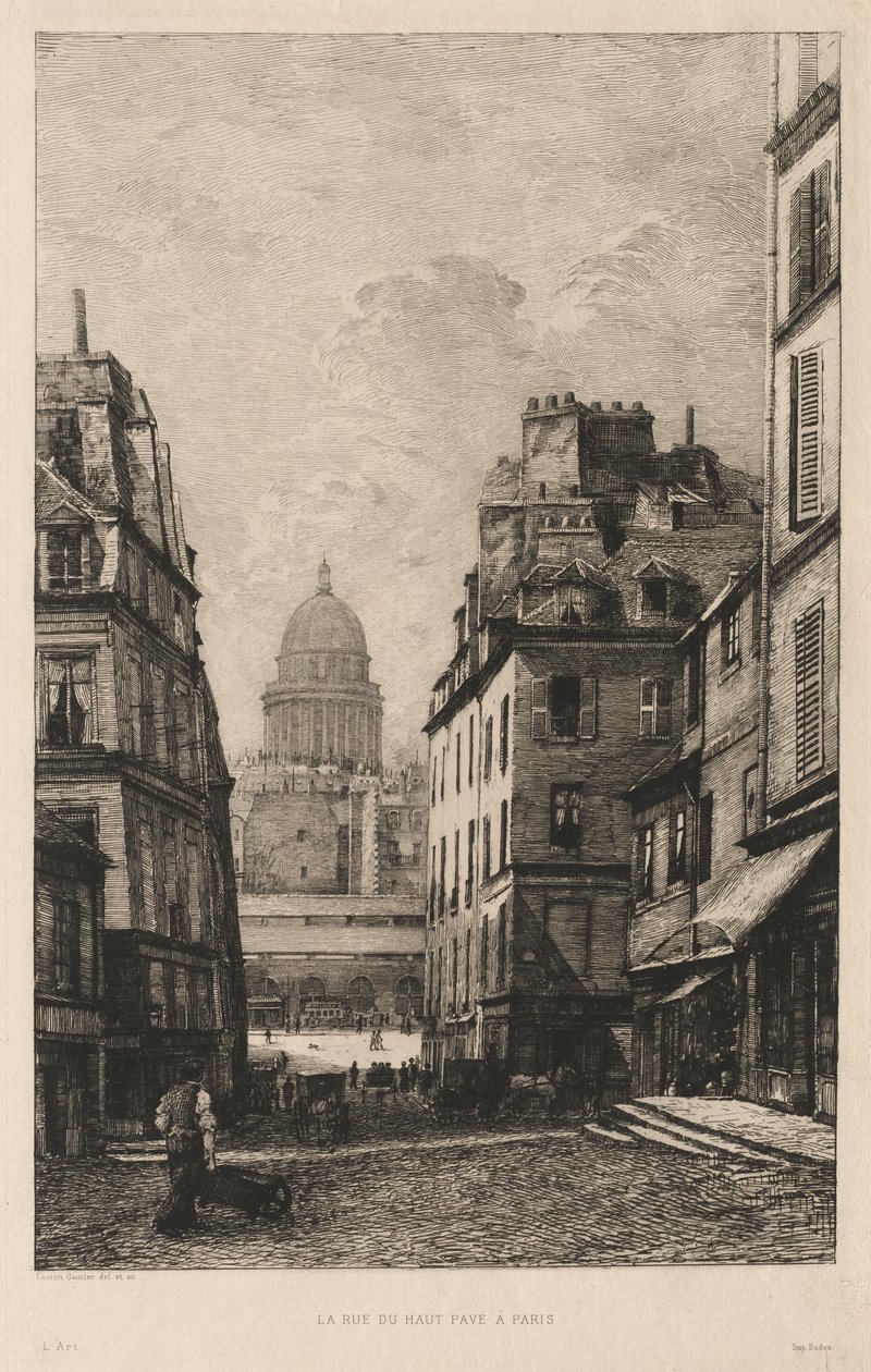 La rue du Haut Pavé in Paris von Lucien Gautier
