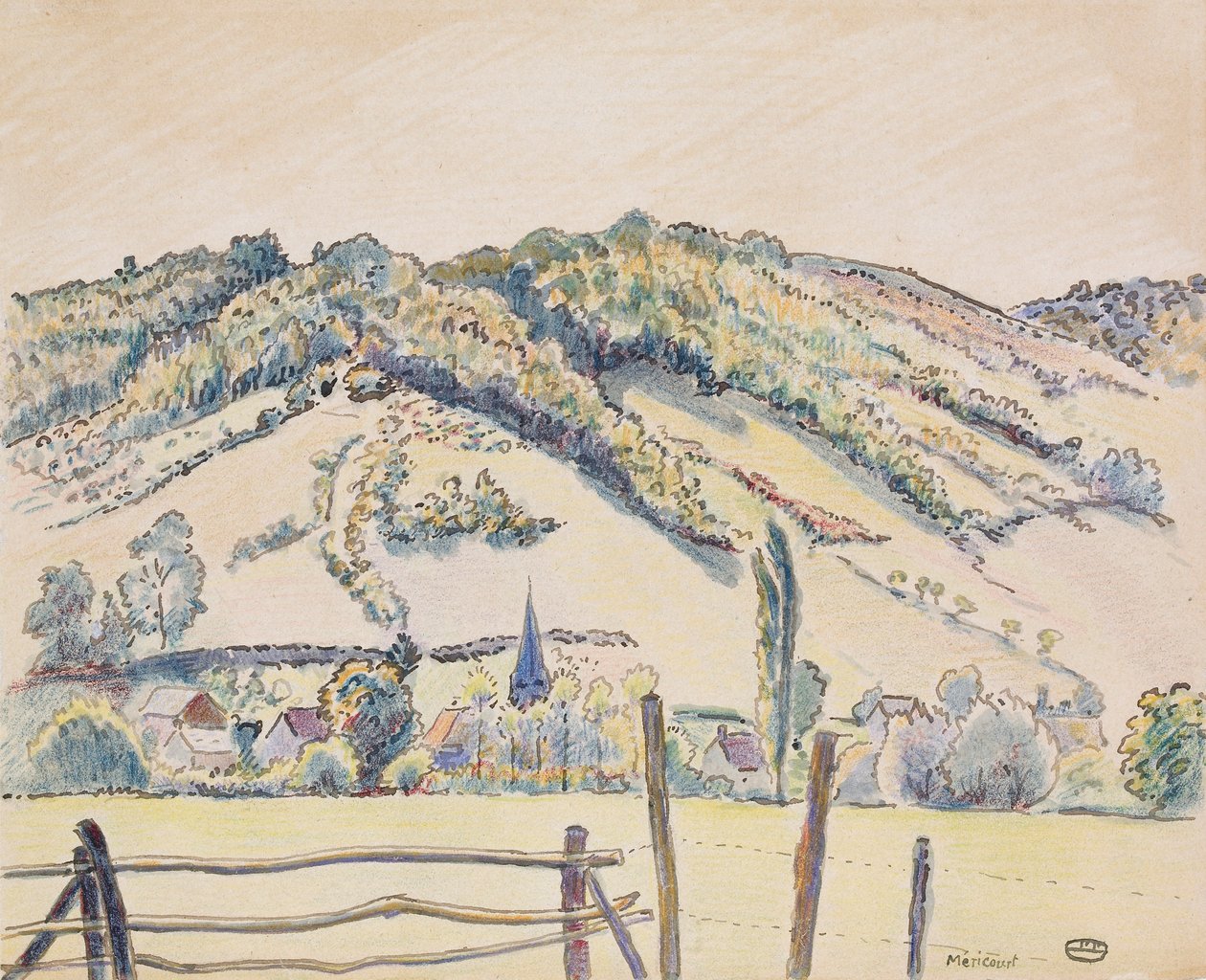 Mericourt, 1919 von Lucien Pissarro