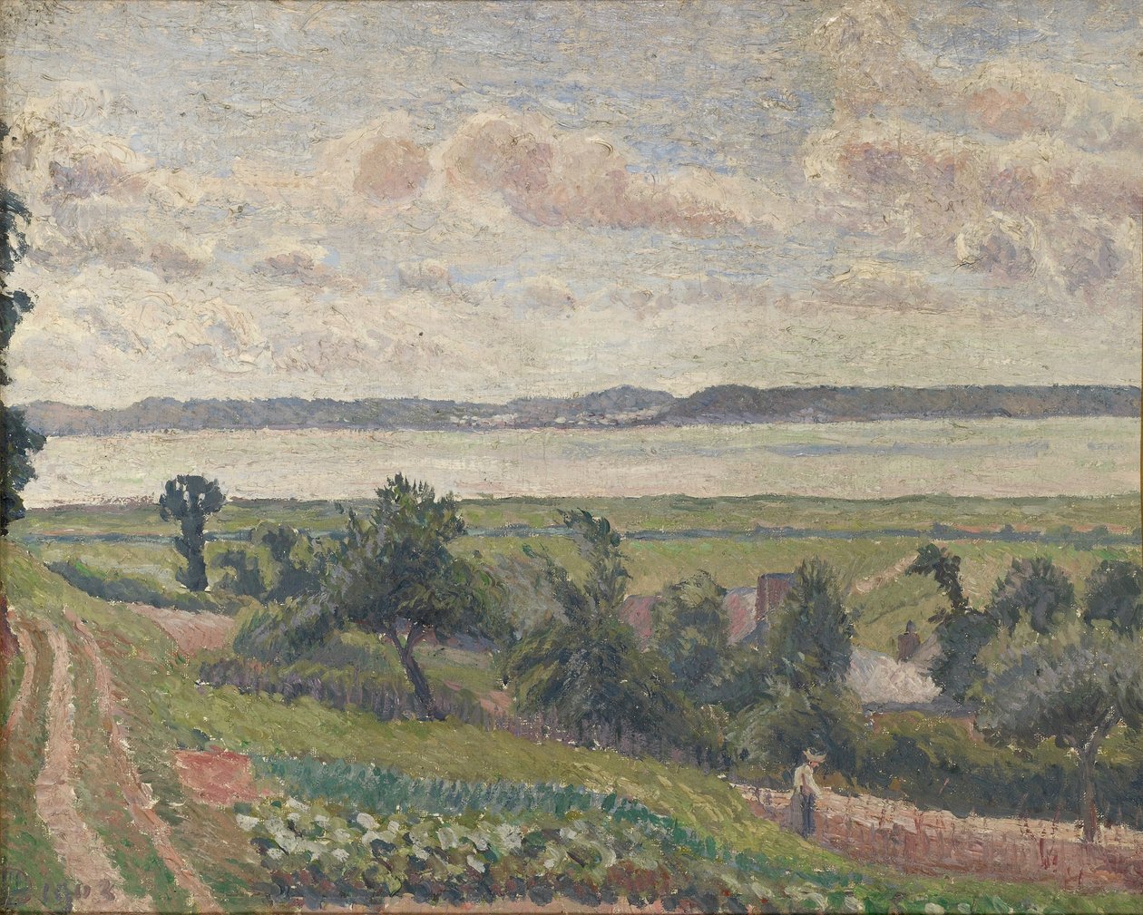 Blick über die Mündung, Harfleur, 1903 von Lucien Pissarro