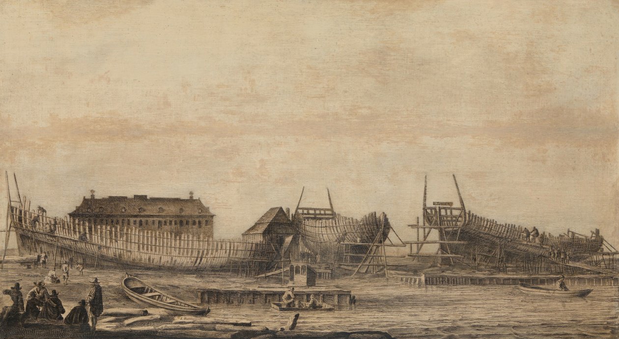 Die Werft der Amsterdamer Admiralität von Ludolf Bakhuysen