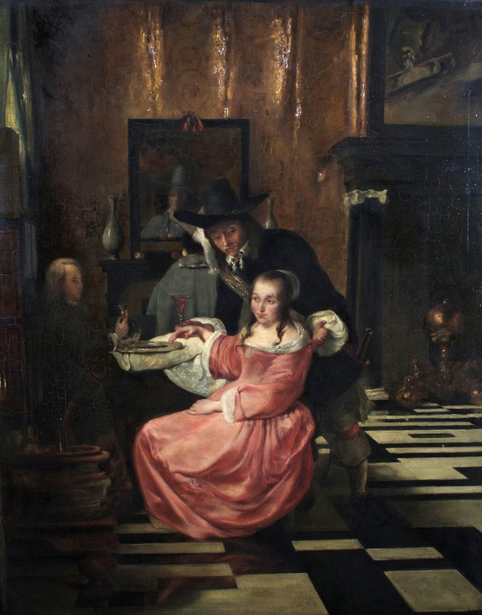 Niederländisches Interieur mit Figuren von Ludolf de Jongh