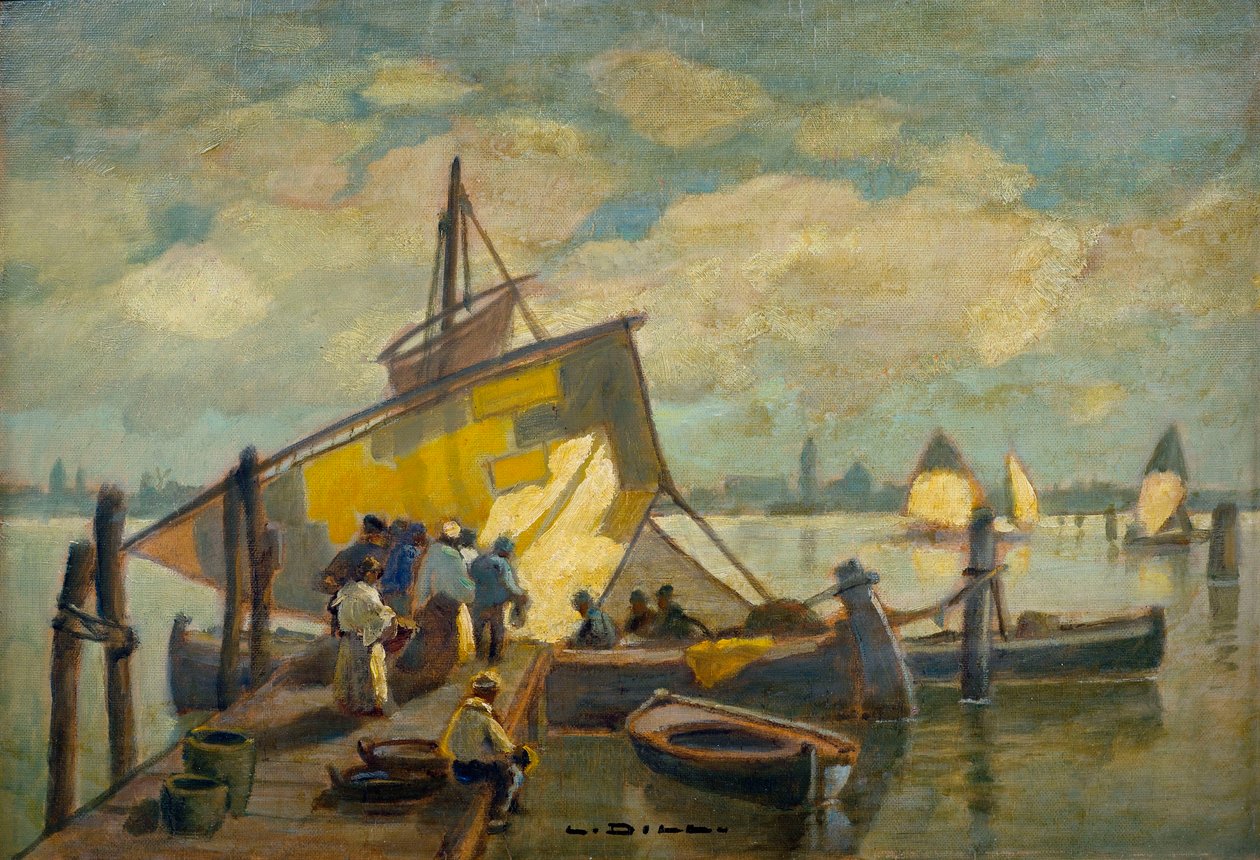 Ankunft des Fischerbootes von Ludwig Dill