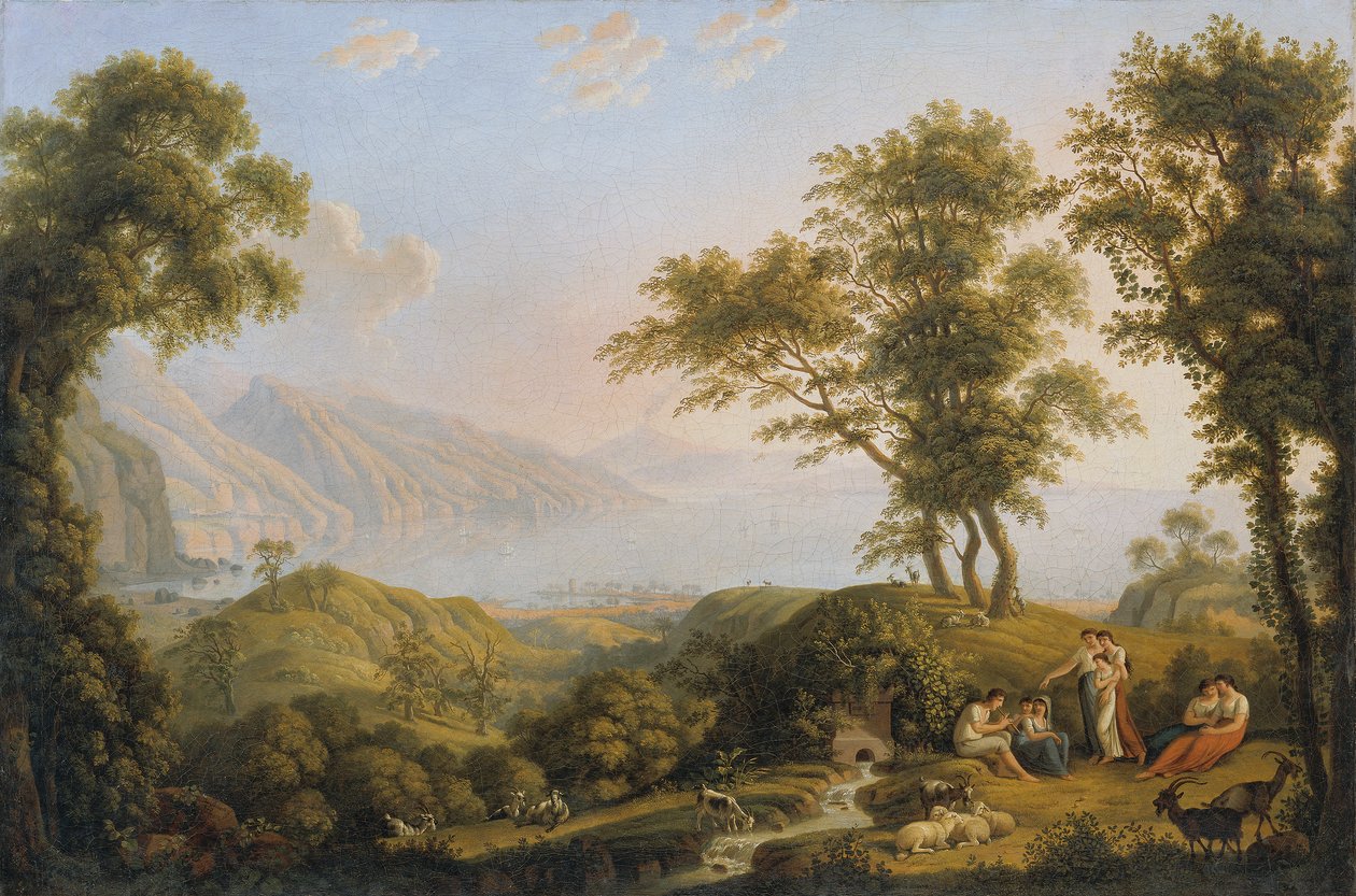 Südliche Landschaft mit Vesuv von Ludwig Philipp Strack