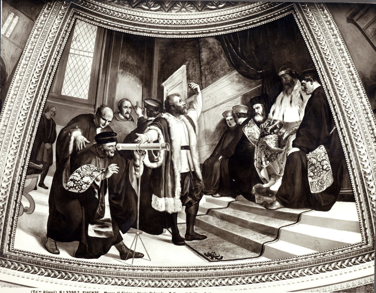 Galileo (1564-1642) präsentiert sein Teleskop dem venezianischen Senat, aus Der Prozess von Galileo von Luigi Sabatelli