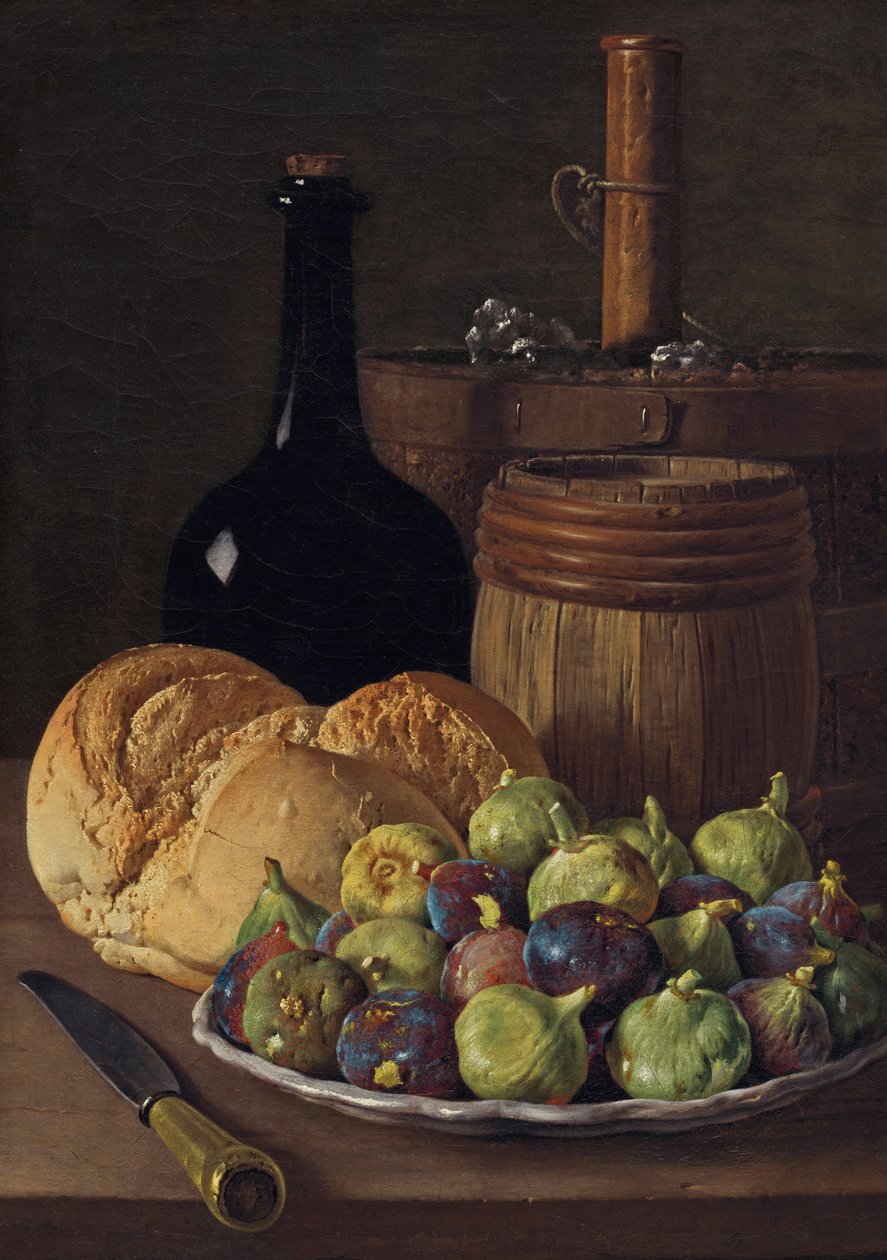 Stillleben mit Feigen und Brot von Luis Egidio Melendez