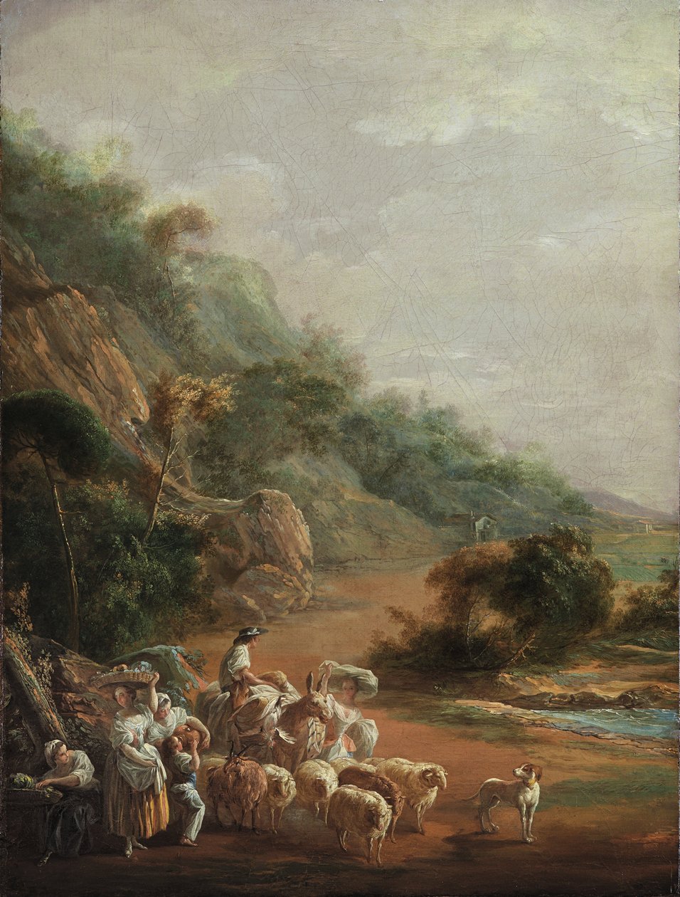 Szene mit Dorfbewohnern (Fragment) von Luis Paret y Alcazar