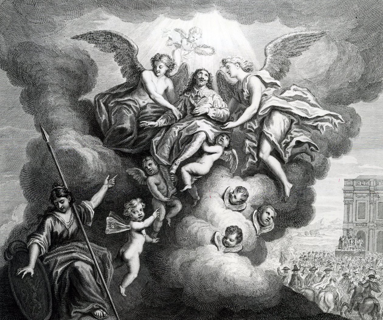 Apotheose von Karl I. (1600-49), graviert von B. Baren von M Vanderbank