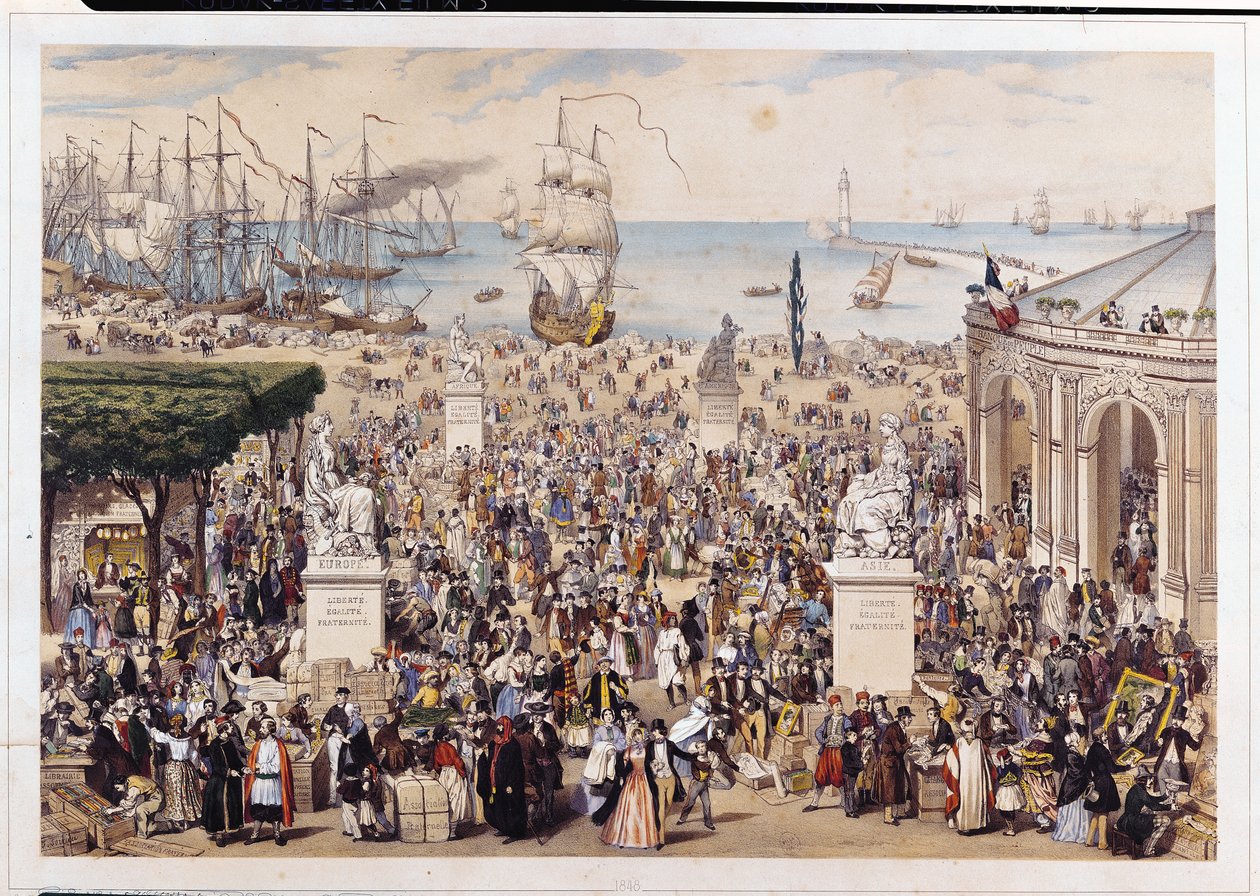 Ein Markt unter der Universellen Demokratischen und Sozialen Republik, 1848 von M.C Goldsmid