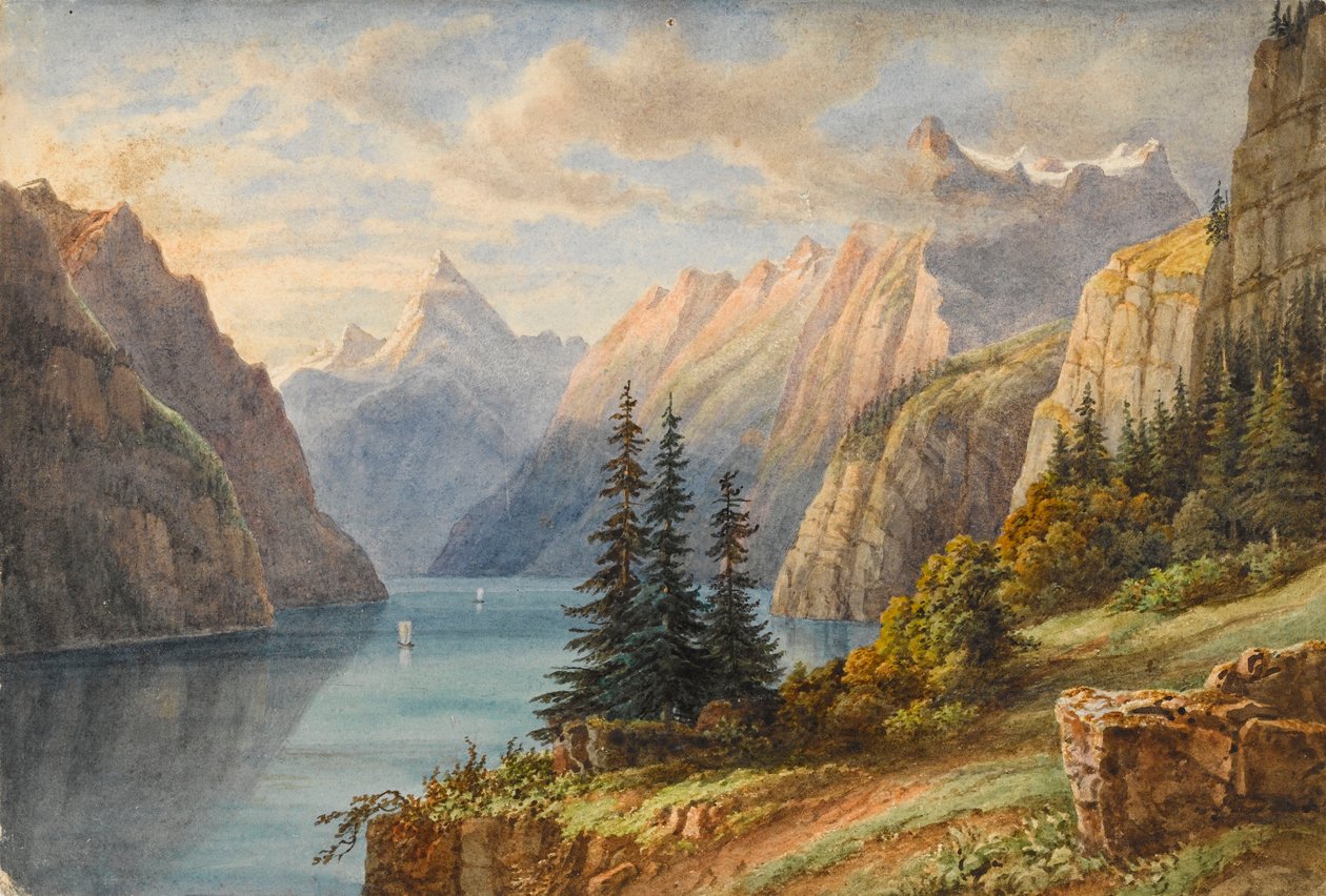 Ansicht des Rutli (Aquarell) von M. Nicolas Karth