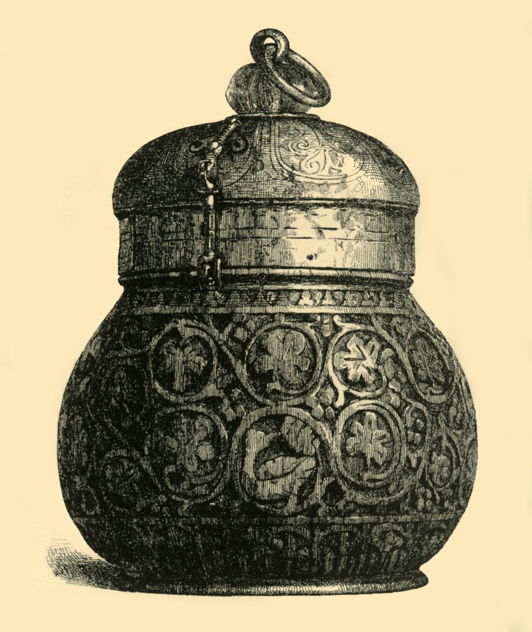 Elfenbeinkasten, 750-850 n. Chr., 1881 von M Sullivan