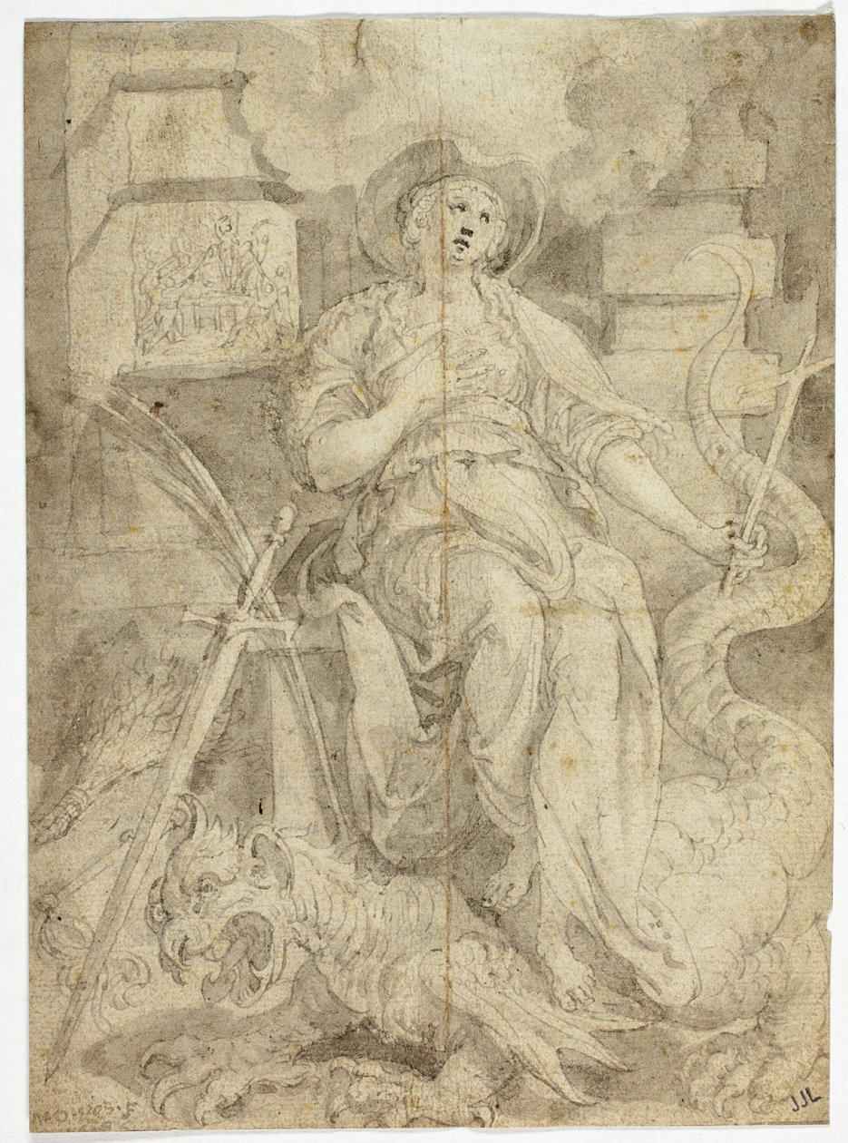 Studie für die Heilige Margarete von Maarten de Vos