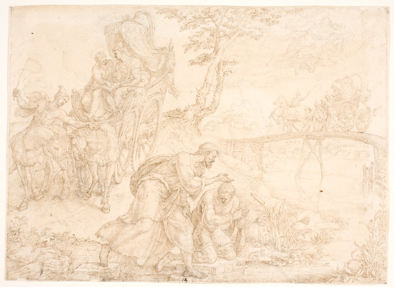 Philipp tauft den Schatzmeister der äthiopischen Königin Kandake von Maarten van Heemskerck