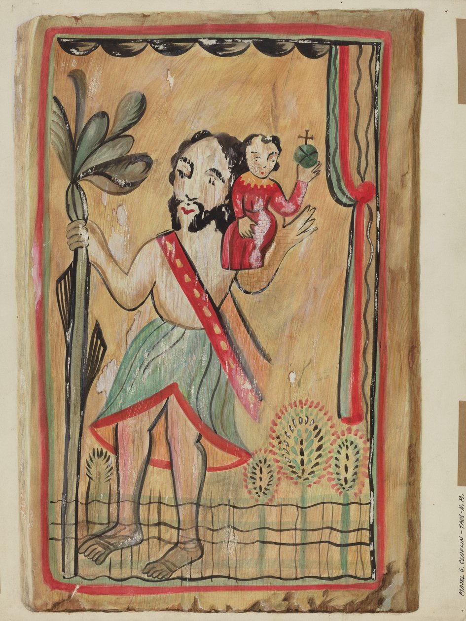 Retablo - San Christopher, 1935-1942 von Majel G. Claflin