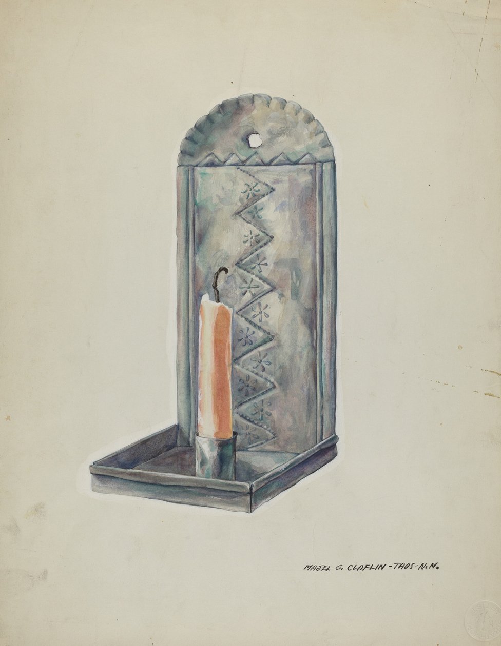 Zinn-Wandleuchter, 1935-1942 von Majel G. Claflin