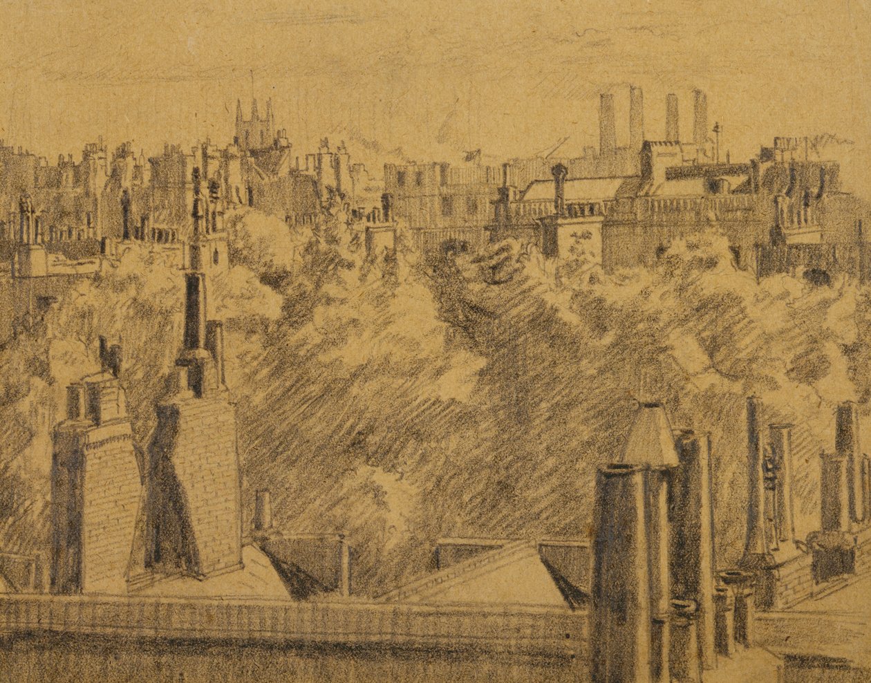 Londoner Dächer, ca. 1914 von Malcolm Drummond