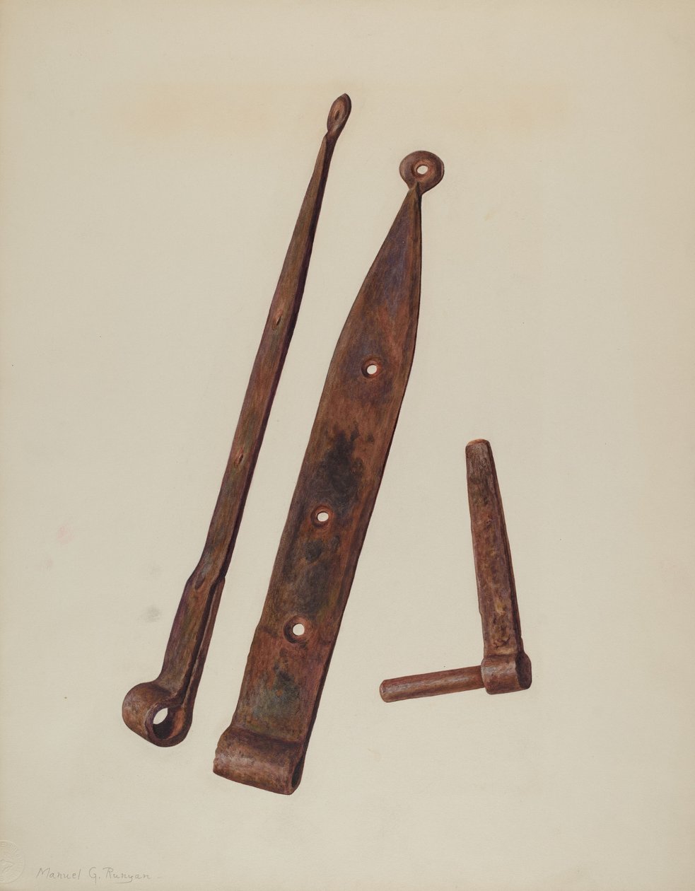 Scharniere und Bolzen, ca. 1939 von Manuel G. Runyan