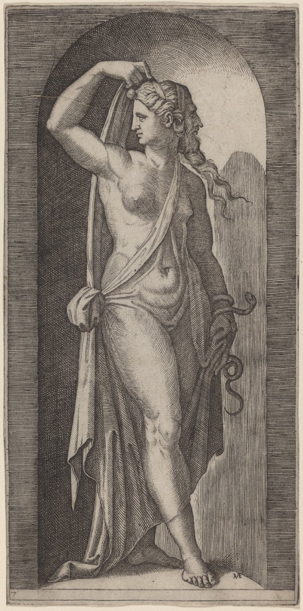 Klugheit von Marcantonio Raimondi after Raphael