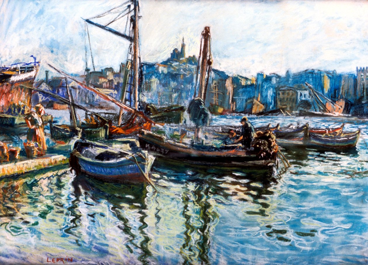 Der Hafen von Marseille, 1920 von Marcel Leprin