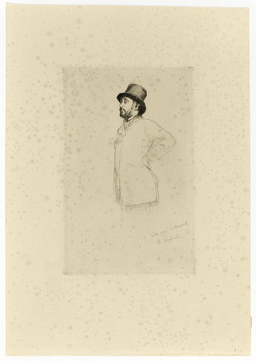 Edgar Degas, stehend von Marcellin Gilbert Desboutin