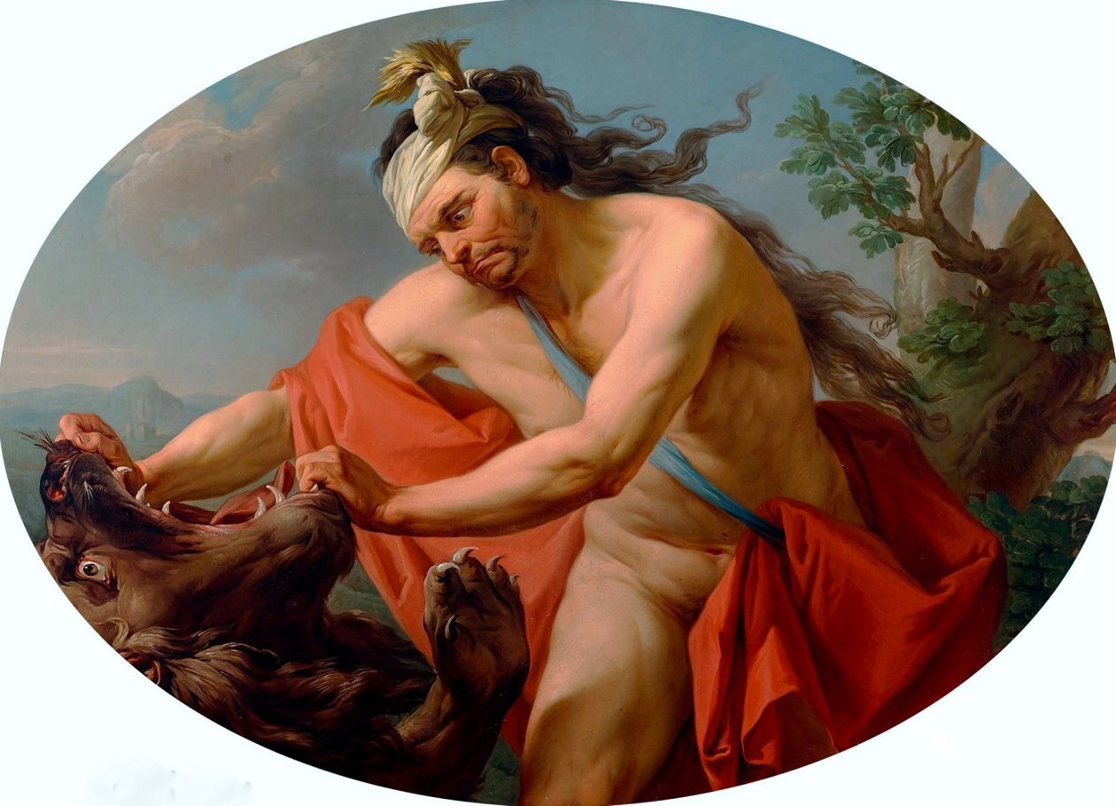 Herkules und der nemeische Löwe von Marcello Bacciarelli