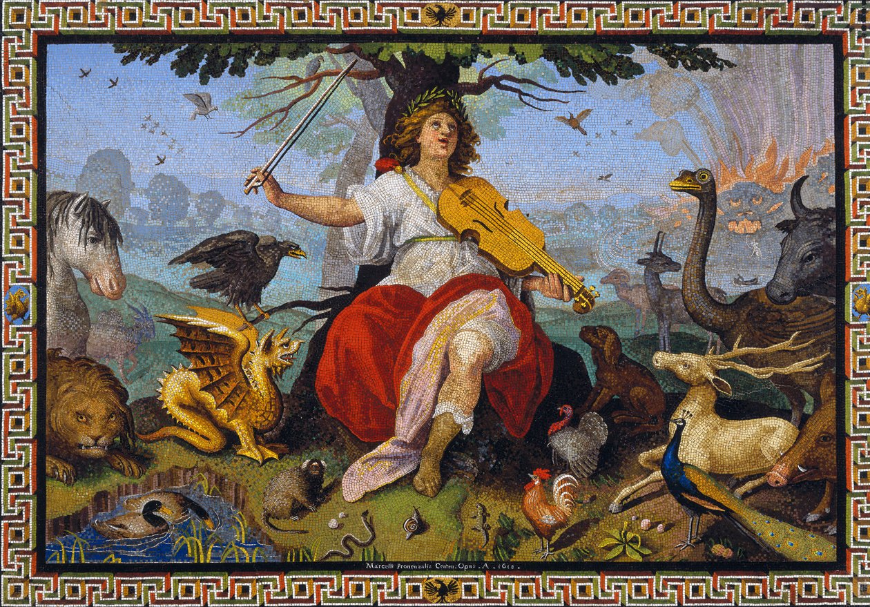 „Orpheus“ Mosaik von Marcello Provenzale (1577-1639), 1618 von Marcello Provenzale