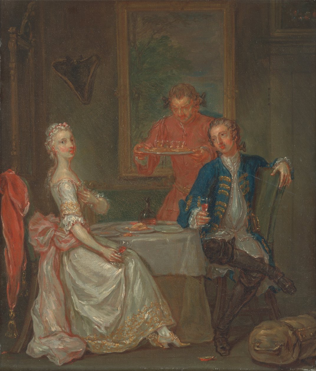 Ein Abendessen-Gespräch von Marcellus Laroon the Younger