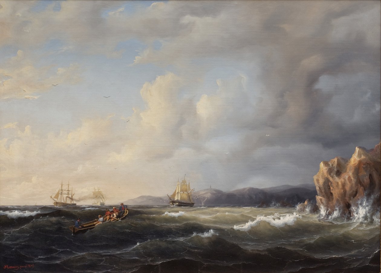 Bark gegen den Wind bei Kullaberg, 1849 von Marcus Larson