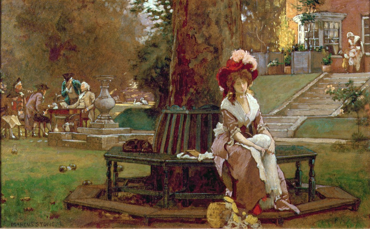 Die Frau des Spielers, ca. 1885 von Marcus Stone