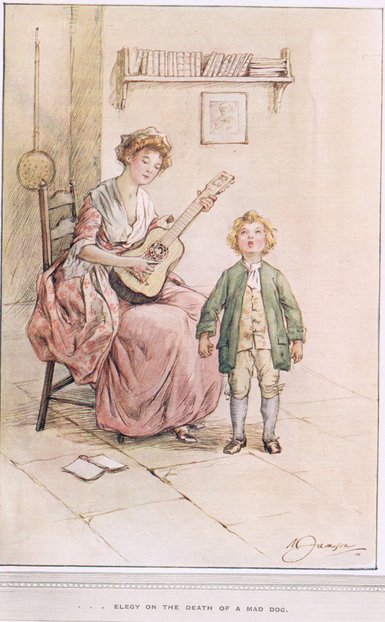 Elegie auf den Tod eines verrückten Hundes, Illustration aus 