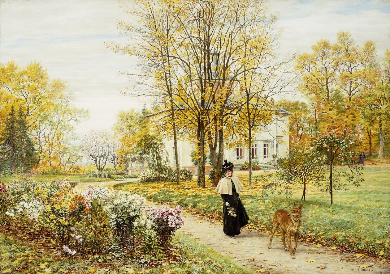 Spaziergang an einem Herbsttag von Marie Francois Firmin Girard