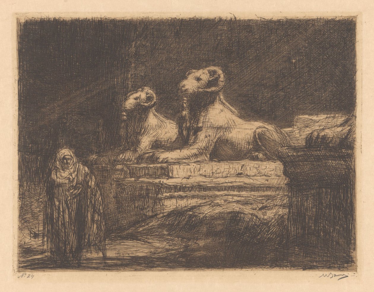 Ägyptische Tempelwächter von Marius Bauer (signed by artist)