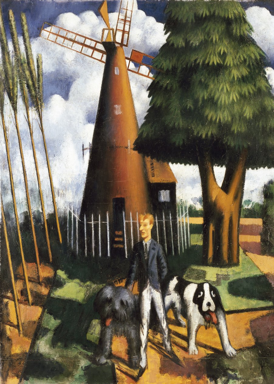 Gilbert Cannan und seine Mühle, 1916 von Mark Gertler