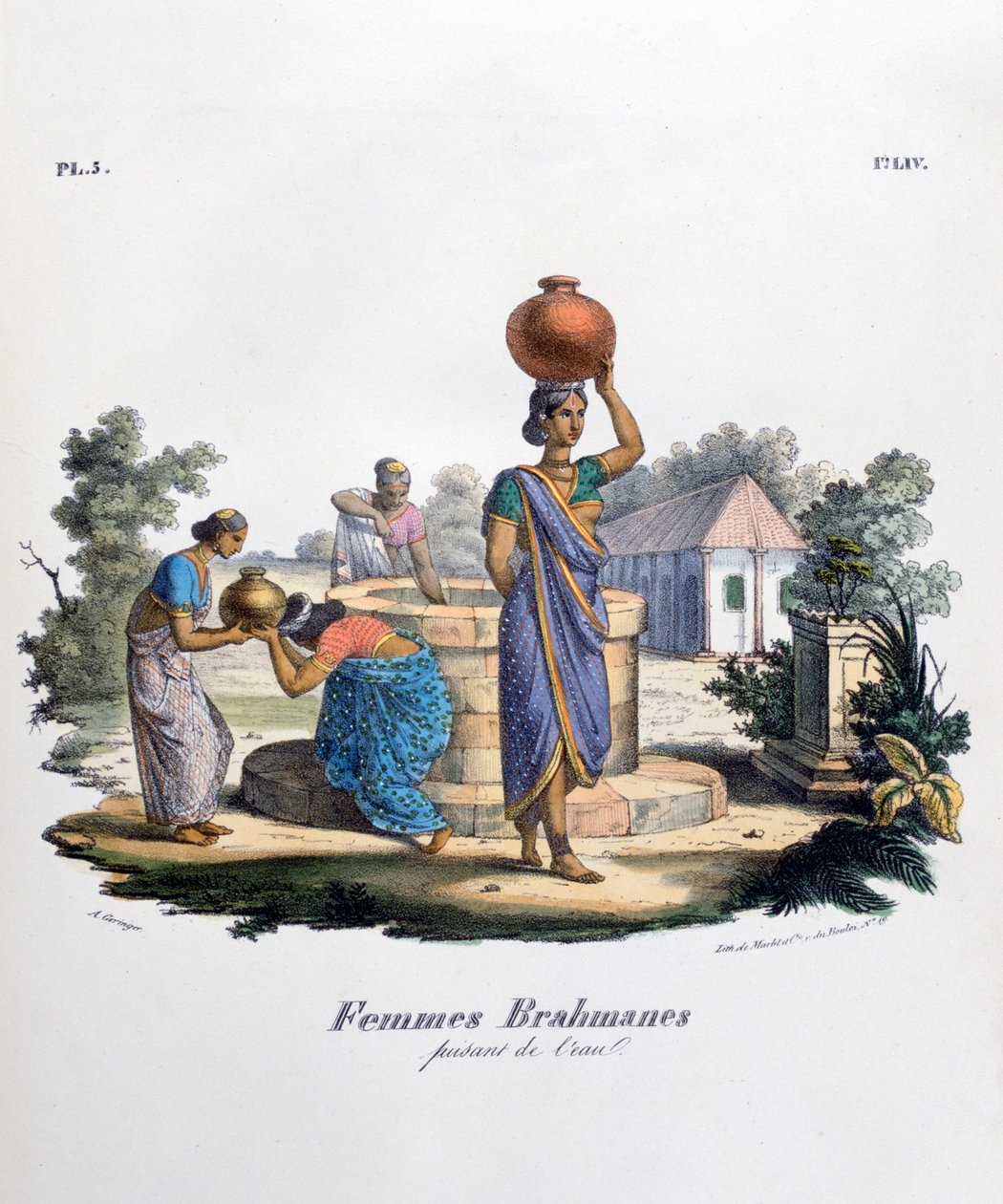 Brahmanenfrau sammelt Wasser, 1828 von Marlet et Cie