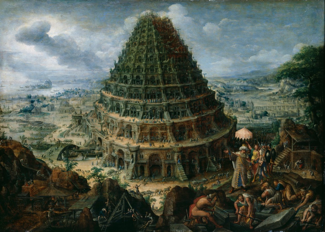 Der Turm von Babel, 1595 von Marten Valckenborch  the van Elder