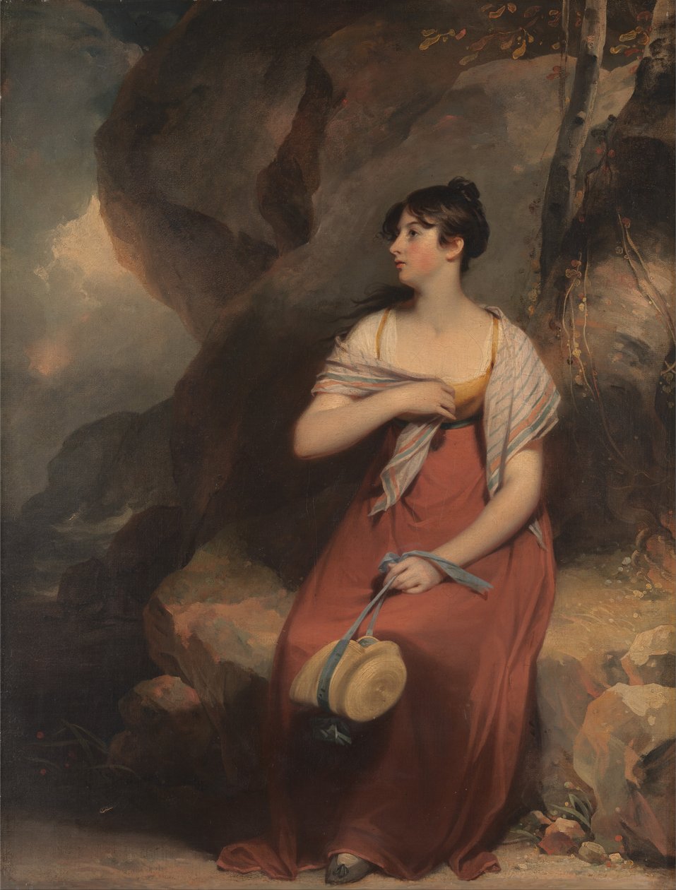Eine Frau in einer Landschaft von Martin Archer Shee