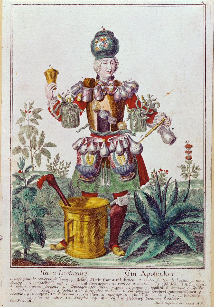 Der Apotheker, ca. 1735 von Martin Engelbrecht