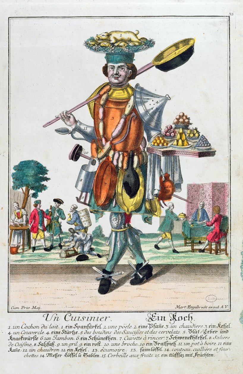 Der Koch, ca. 1735 von Martin Engelbrecht