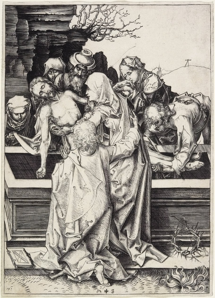 Die Grablegung, ca. 1480 von Martin Schongauer