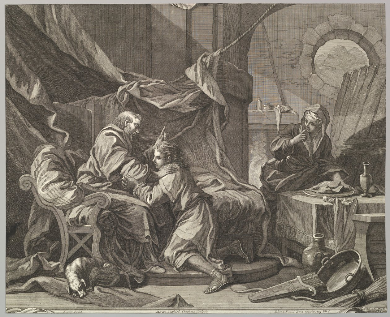 Isaak segnet Jakob, 18. Jahrhundert von Martin Gottfried Crophius