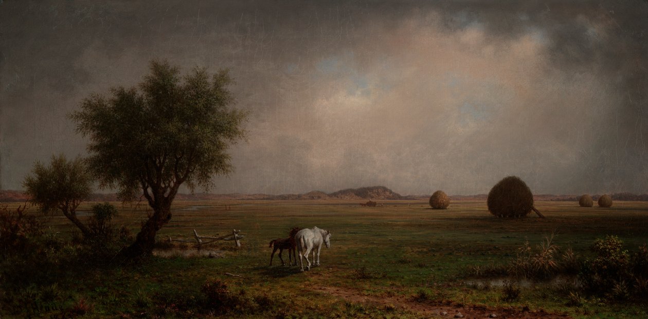 Stute und Fohlen im Sumpf von Martin Johnson Heade