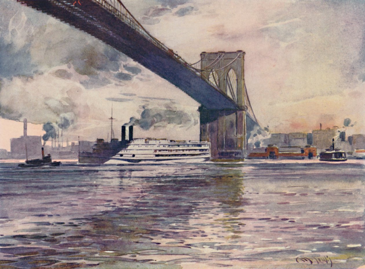 Brooklyn Bridge, New York, 1916 von Martin Lewis