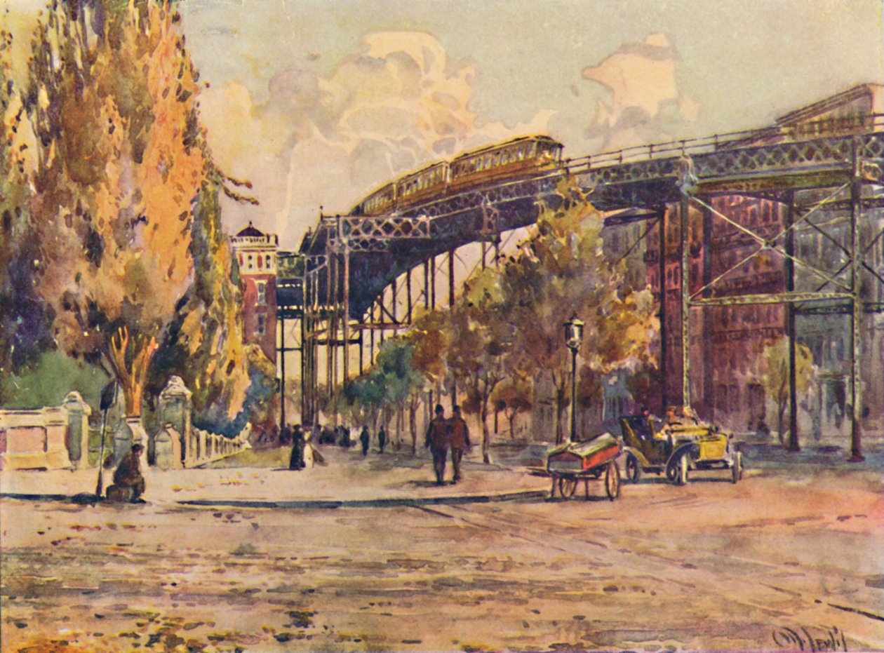 Hochbahn, New York, 1916 von Martin Lewis