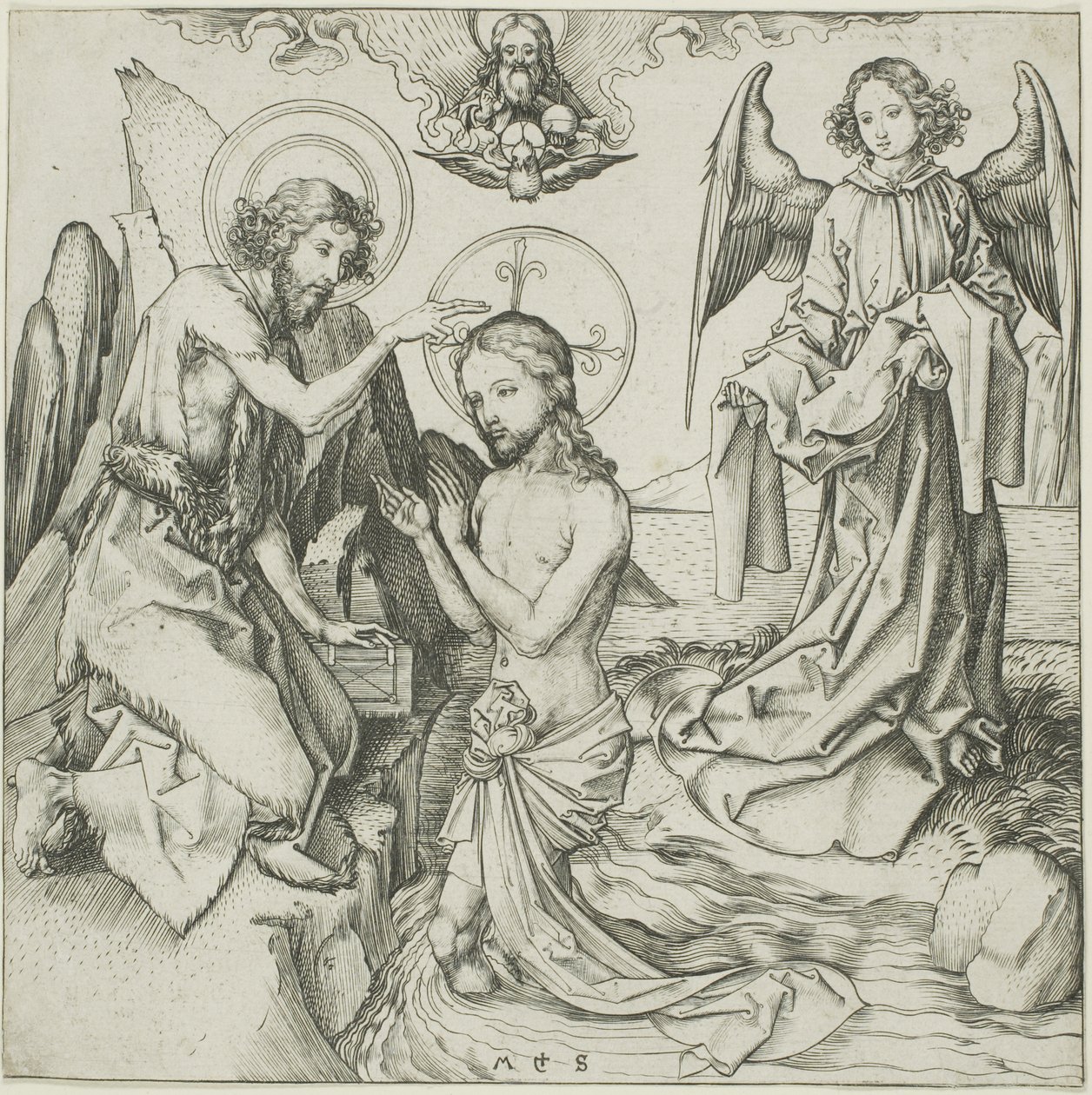 Die Taufe Christi von Martin Schongauer