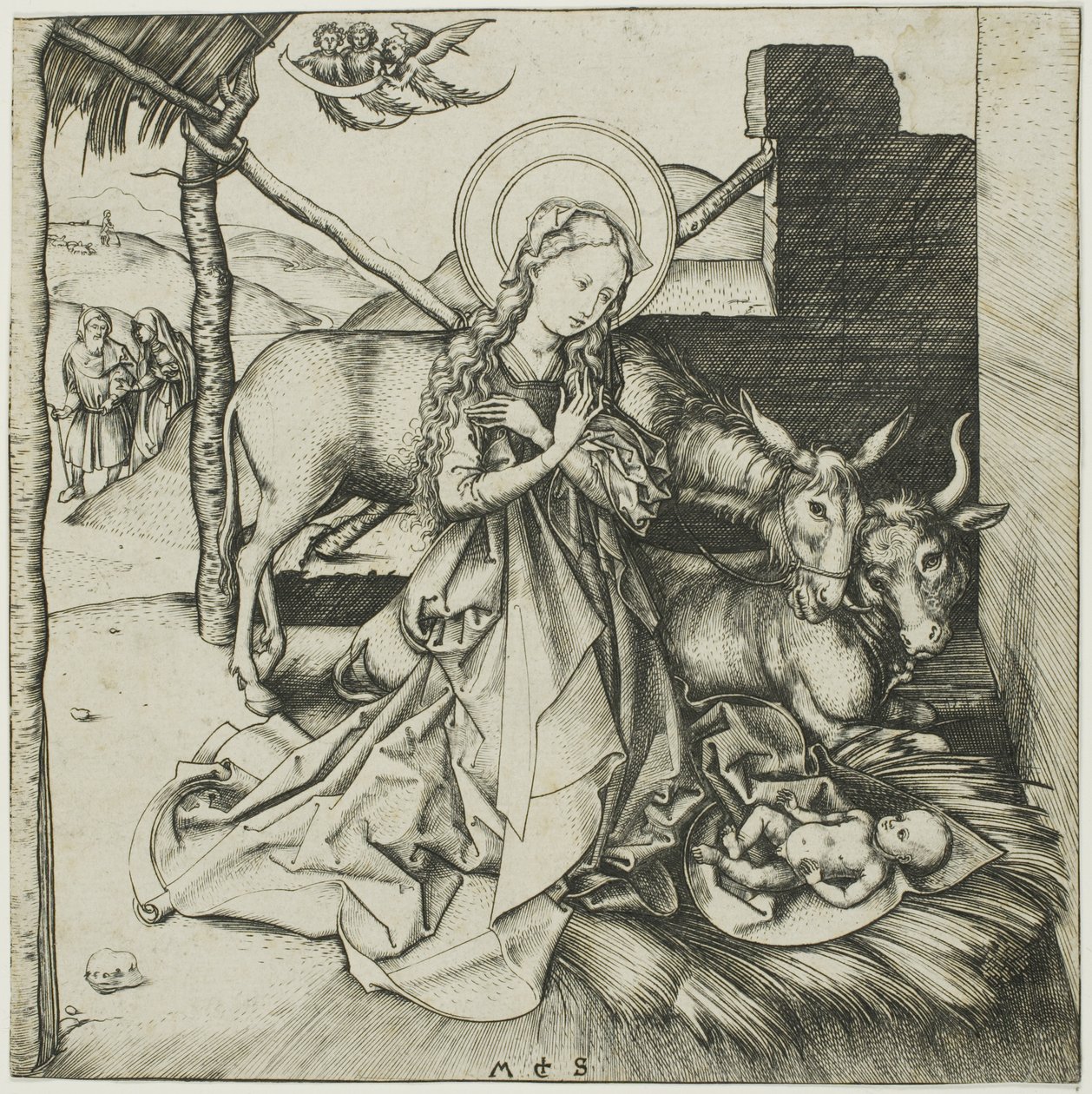 Die Geburt Christi, aus dem Leben Christi von Martin Schongauer