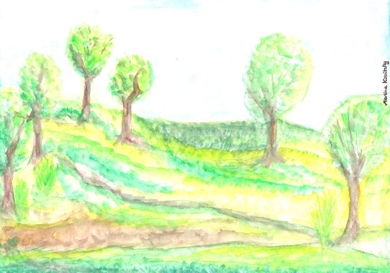 Blick auf den Garten im Frühling von Martina Konitzky