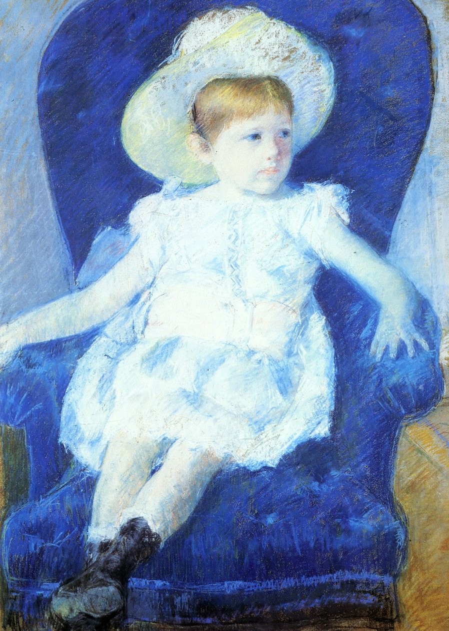 Elsie in einem blauen Stuhl von Mary Cassatt
