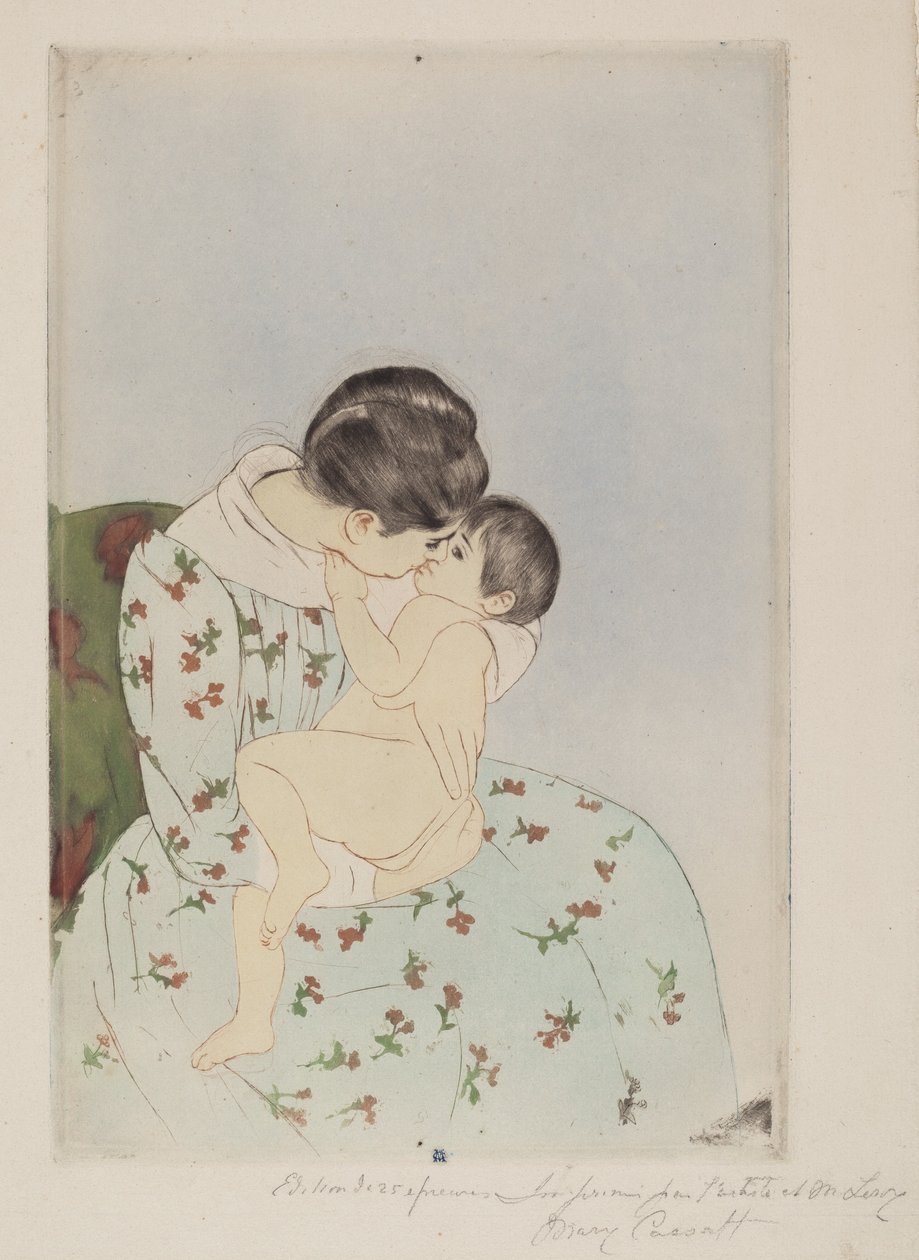 Mutterkuss, 1890-1891 von Mary Cassatt