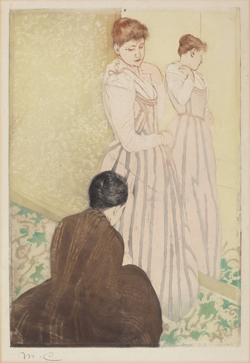 Die Anprobe, 1890-1891 von Mary Cassatt