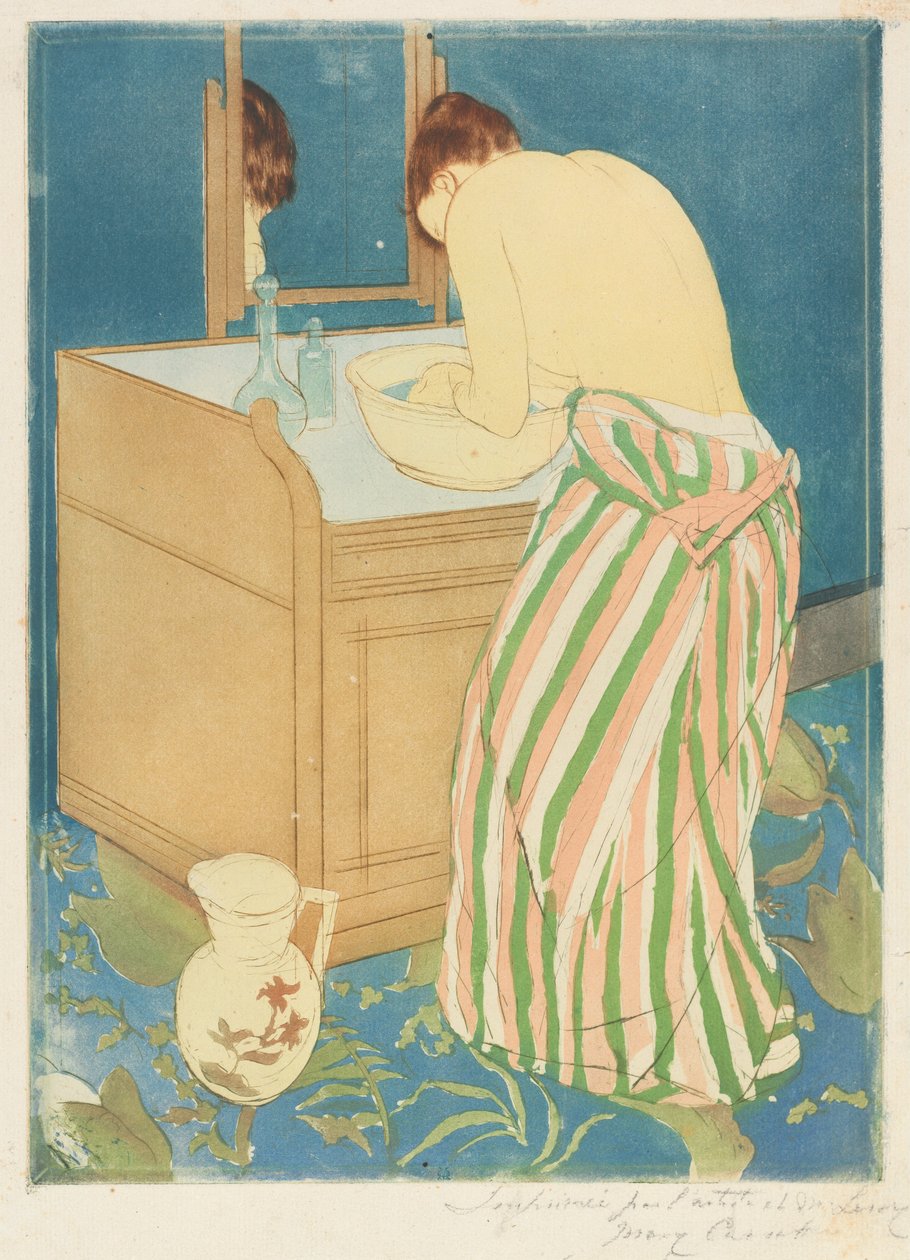 Frau beim Baden von Mary Cassatt